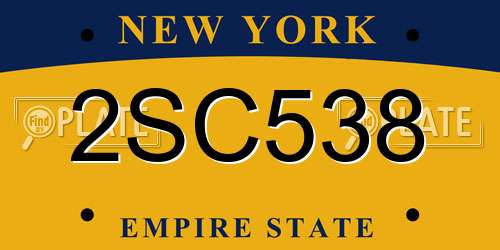 2SC538 New York License Plate