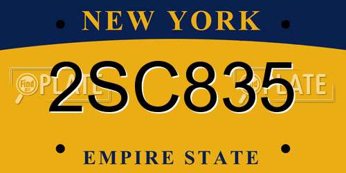 2SC835 New York License Plate