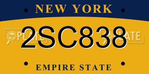2SC838 New York License Plate