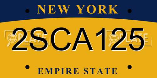 2SCA125 New York License Plate