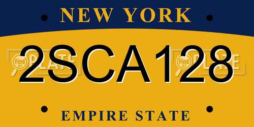 2SCA128 New York License Plate