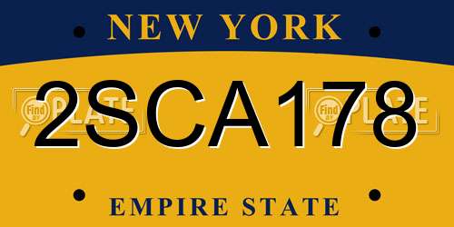 2SCA178 New York License Plate