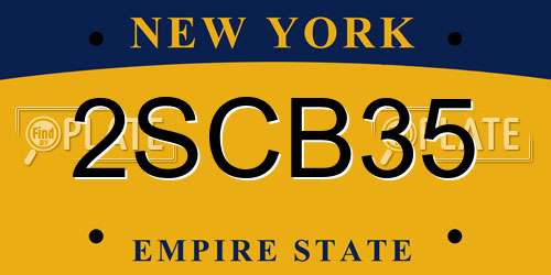 2SCB35 New York License Plate