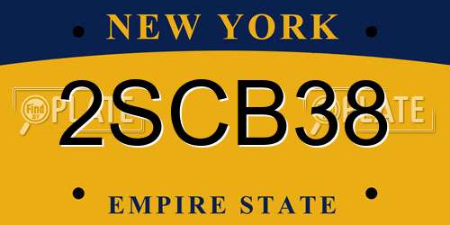 2SCB38 New York License Plate