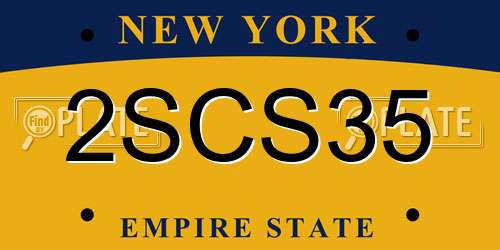 2SCS35 New York License Plate
