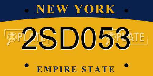 2SD053 New York License Plate