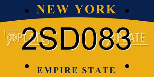 2SD083 New York License Plate