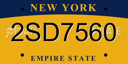 2SD7560 New York License Plate