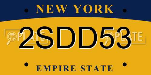 2SDD53 New York License Plate