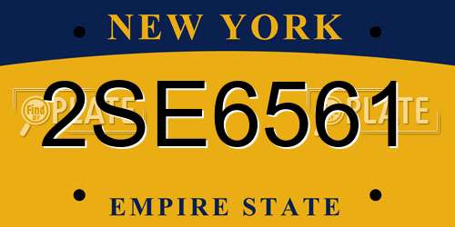 2SE6561 New York License Plate