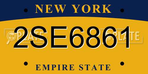 2SE6861 New York License Plate