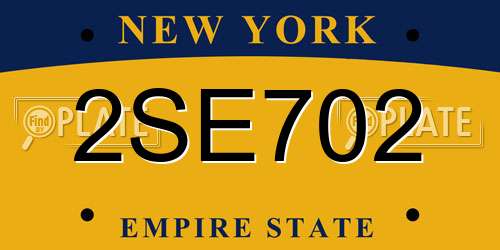 2SE702 New York License Plate