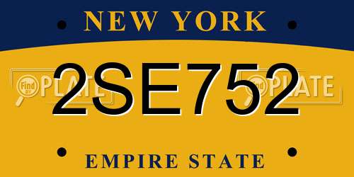 2SE752 New York License Plate