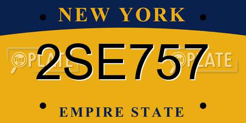 2SE757 New York License Plate