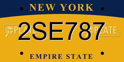 2SE787 New York License Plate