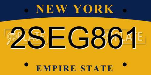 2SEG861 New York License Plate