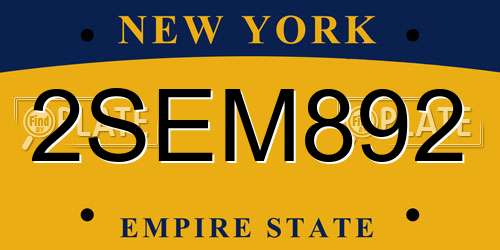 2SEM892 New York License Plate