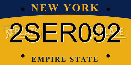 2SER092 New York License Plate