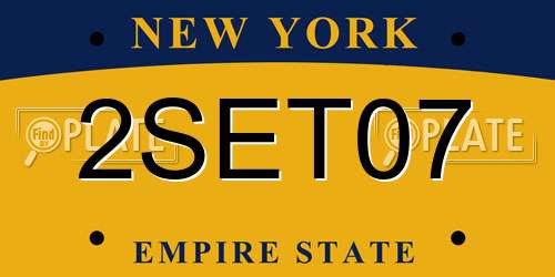2SET07 New York License Plate