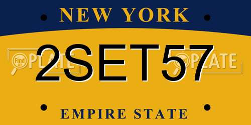 2SET57 New York License Plate