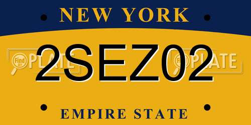 2SEZ02 New York License Plate