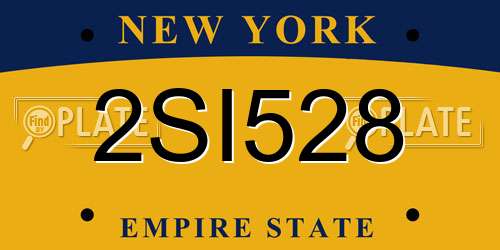 2SI528 New York License Plate