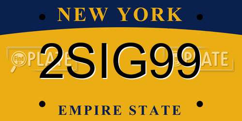 2SIG99 New York License Plate
