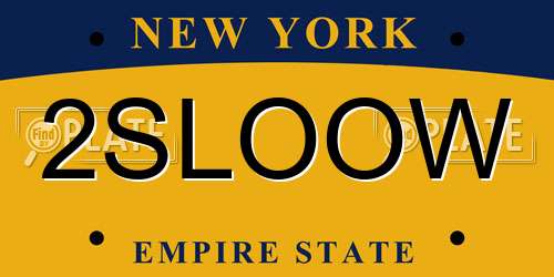 2SLOOW New York License Plate