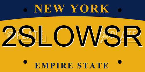 2SLOWSR New York License Plate