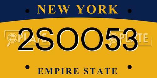2SOO53 New York License Plate