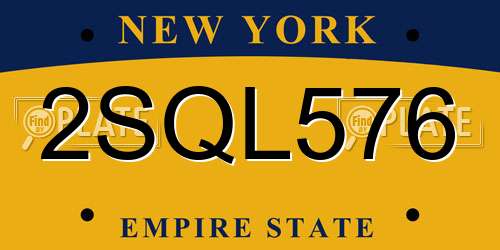 2SQL576 New York License Plate