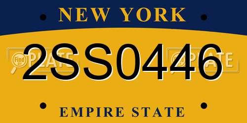 2SS0446 New York License Plate
