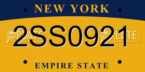 2SS0921 New York License Plate