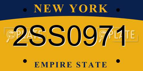 2SS0971 New York License Plate