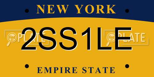 2SS1LE New York License Plate