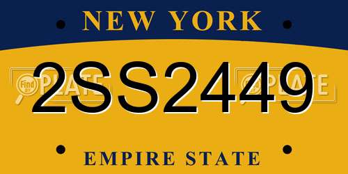2SS2449 New York License Plate