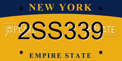 2SS339 New York License Plate