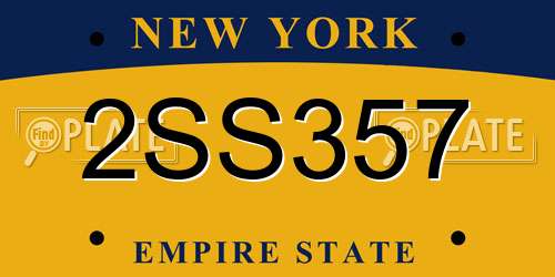 2SS357 New York License Plate