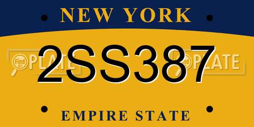 2SS387 New York License Plate
