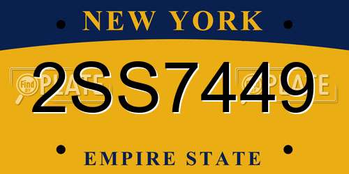 2SS7449 New York License Plate