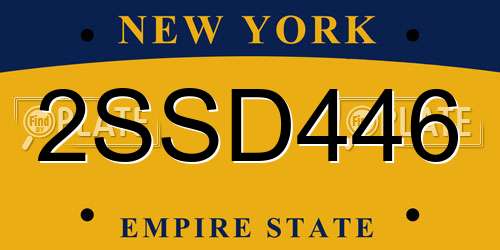 2SSD446 New York License Plate