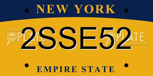 2SSE52 New York License Plate