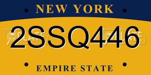 2SSQ446 New York License Plate
