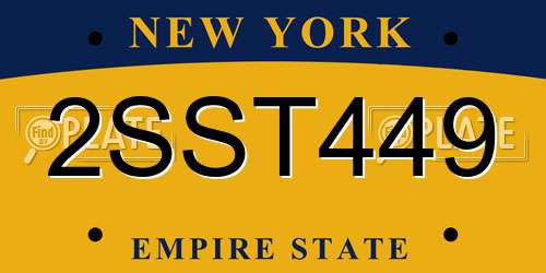 2SST449 New York License Plate