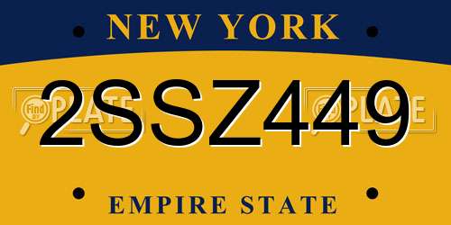 2SSZ449 New York License Plate
