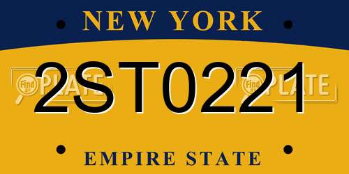 2ST0221 New York License Plate