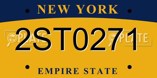 2ST0271 New York License Plate