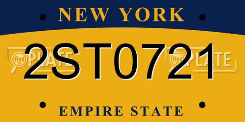 2ST0721 New York License Plate