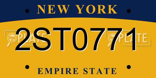2ST0771 New York License Plate