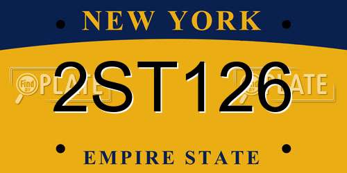 2ST126 New York License Plate